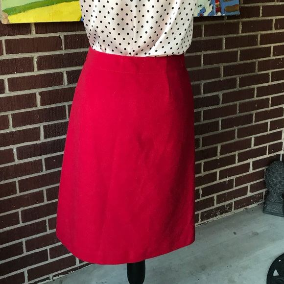 J. Crew Wool Blend dark Red Skirt - Picture 7 of 7